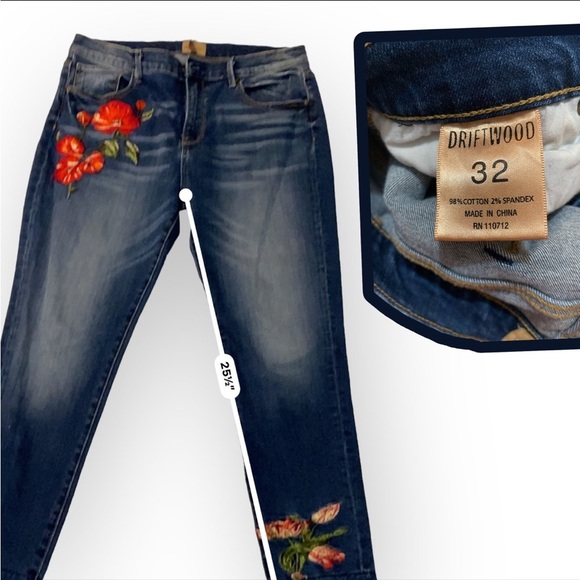 DRIFTWOOD Jackie embroidered jeans. Size 32​ - Picture 7 of 10